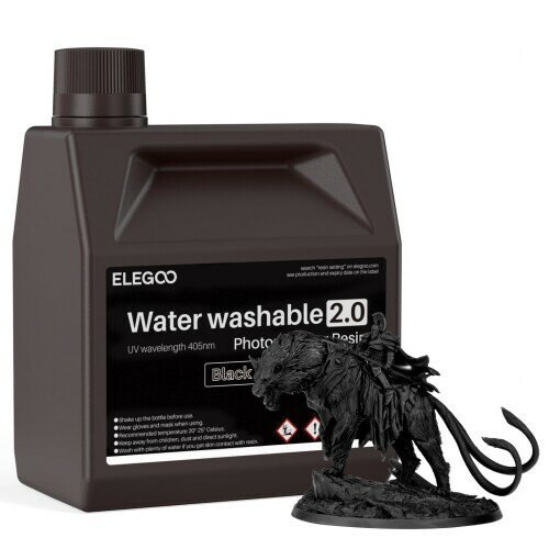 ELEGOO 水洗い可能レジン2.0 光造形3Dプリンターレジン 2000g 低収縮 高精度 高耐...