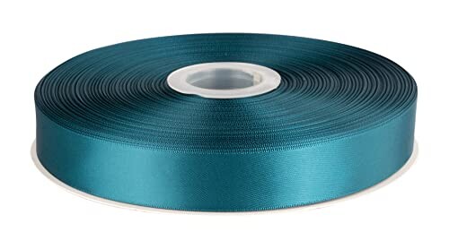 両面サテンリボン 幅25mm 長さ91M 髪飾りのDIY 装飾素材 花束 ギフト ラッピング -ティール