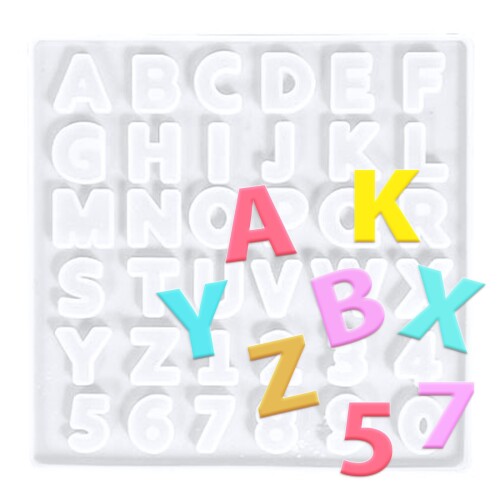 5WYOUKE シリコンモールド アルファベット 数字 レジン型 大文字 アクセサリー パーツ シリコン レジン ソフト モールド 樹脂 粘土 抜き型 小さい 英字 DIY 手作り ハンドメイド