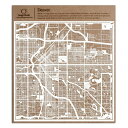 デンバー切り絵地図、白、30x30センチ、オリジナルデザインペーパーアート、アイデアギフト
