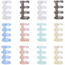バインダーリング 12個入り 6色 4穴 プラスチック製 バインダー ファイル本製作 A4/A5/B5製本用とじ具 使いやすい 取り外し便利 資料保存 整理 製本用 手帳 カレンダー ファイル本製作 (6色)