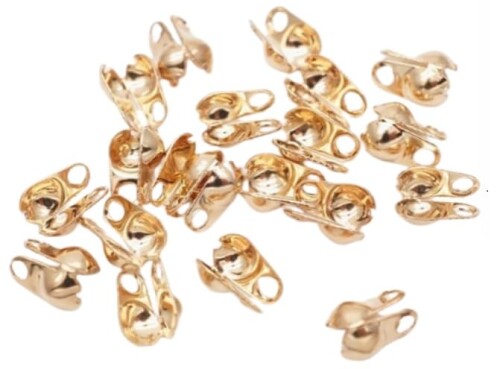 ボールチェーン ボールチップ Vカップ Vチップ エンドパーツ ステンレス製 1.5mm 2mm 2.4mm 3.2mm チェーン 留め具 パーツ キーホルダー 金具 ハンドメイド bc4 (KCゴールド 2.4mm 200個)