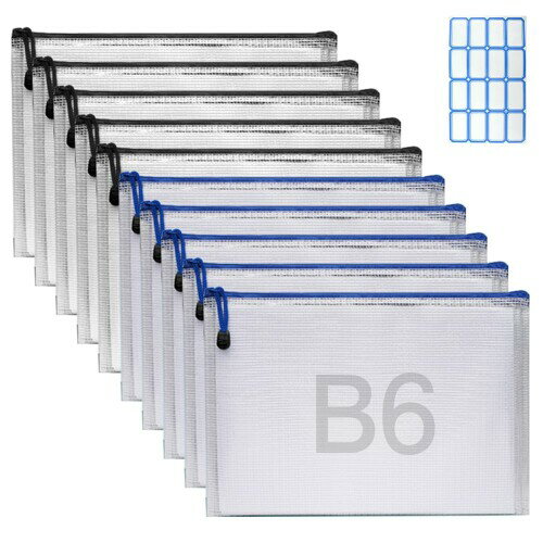 ジッパー式ファイル袋 クリアファイル 2色 メッシュバッグ シート収納袋 クリアホルダー 防水 領収書 ..