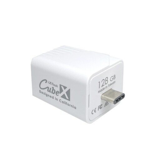 PioData iXflash Cube 128GB iphone ipad 対応 フォト ストレージ デバイス MFi認証 USB Type-C 写真と動画自動バックアップ 容量不足解消