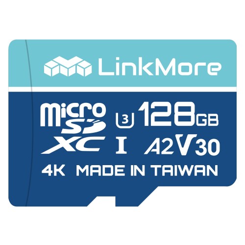 LinkMore 128GB A2V30 MicroSDXCカード Gopro対応 SDアダプター付