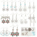 SUNNYCLUE 10対 クリスマス ピアス 手作り セット クリスマス ピアス キット チャーム キラキラ スノー パーツ 雪花 ピアス 雪の華 ラインスト...