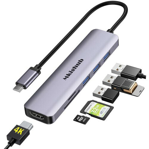 USB C nu 6-IN-1 Type C HDMI nu ^CvC g HDMI4K@30Hz/ USB3.01AUSB2.02/USB-C PD100W}[dATF&SDXbgThunderbolt 3/4𓋍ڂMacBook Pro Air Fujitsu  m[gp\RȂǑΉX݌v