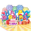 Magic Ants Happy Birthday ポップアップ花火カード 大人と子供用の甘い3Dバースデーカード 封筒付き - 女性、男性、お母さん、お父さん...