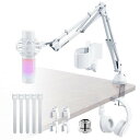 CACENCAN M06 マイク アーム スタンド マイク ブームアームスタンド マイクスタンド アーム 耐荷重:1.8kg マイククリップ&3/8