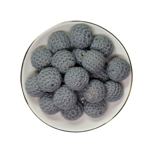 Shinse かぎ針編みビーズ 木製 ビーズ 20mm/20個/#1 丸玉 穴有り 天然素材 木 コットン diy 質材 素材 ..