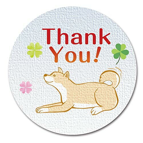 ギフトシール ラッピング 封印シール いぬ ThankYou 直径3.2cm 50枚(5シート) 日本製