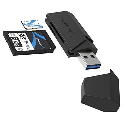 SABRENT SuperSpeed 2スロットUSB 3.2 Gen 1フラッシュメモリカードリーダー（Windows、Mac、Linux、および特定のAndroidシステム用）：SD、SDHC、SDXC、MMC/マイクロSD、T-Flash対応 (ブラック)（CR-UMSS）