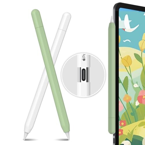 AhaStyle ^ Apple Pencil (USB-C) VRیP[X ~ Apple Pencil (USB-C) 2023݂̂ɓKp 2Zbg (PF2{, CCgO[)