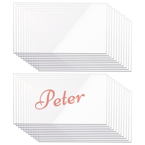 BENECREAT 20枚90x49.5x3mm透明アクリル板 長方形アクリルシート 保護紙付き 看板 キーホルダー 置物 ..