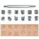 EMAGEREN 刻印セット レザークラフト 12個セット10mm 交換式刻印 革用刻印セット レザースタンプ レザー 刻印 DIY 手作り レザークラフト道具...