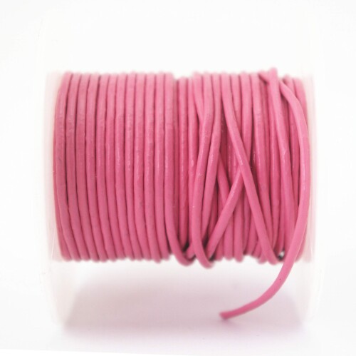 Glory Qin ソフト ラウンド 純正 ジュエリー レザー コード レザー ロープ ビーズ ストリング 1.5mm ピンク