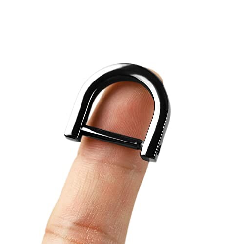 合金Dリング D型 Dカン ネジ式 リング キーホルダー金具 キーリング 高質 光沢感 アクセサリーパーツ 業務用 内寸15mm 小物 ネジ式 手芸 金具 修理 交換 (2個, ブラック)