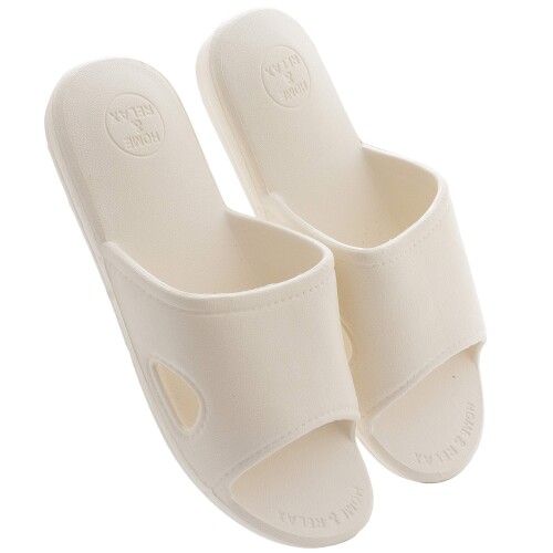 (mianshe) 北欧 超軽量 サンダル スリッパ 衛生 歩きやすい 滑り止め 来客用 男女兼用 アイボリー XXL