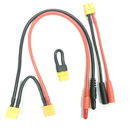 Hengfuntong-Elec Seriels Charge leads cable充電用コネクター ユニバーサル変換ヘッド変換コー XT60 XT 60 メス オスコネクタはX4mm オスメス RCリポアダプターリードに変換3個