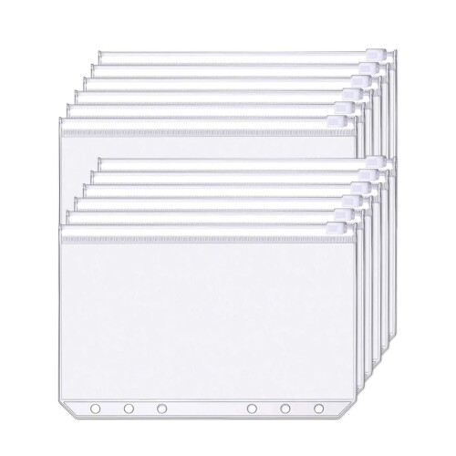 DFsucces バインダーポケット 6穴 システム手帳ポケット ルーズリーフ 書類ファイリングバッグ ファス..