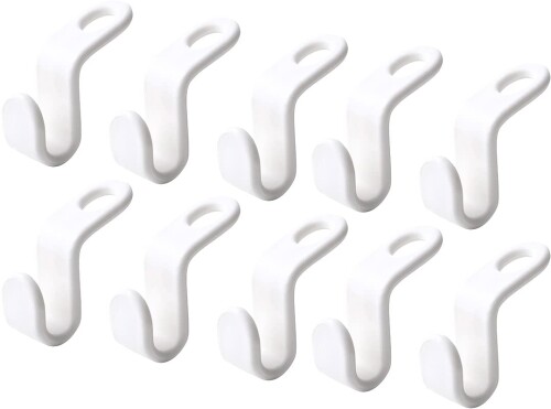 オーディオファン ハンガー連結フック ハンガー用ジョイント 収納力アップ 省スペース ホワイト 10ケセ..