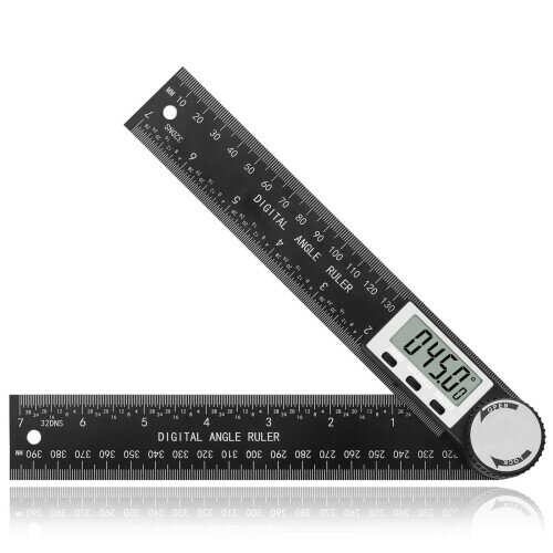 eSynic デジタル 角度計 分度器 200mm LCD液晶画面 自由調整 長さ測定 角度測定 電池付属 デジタルプロ..