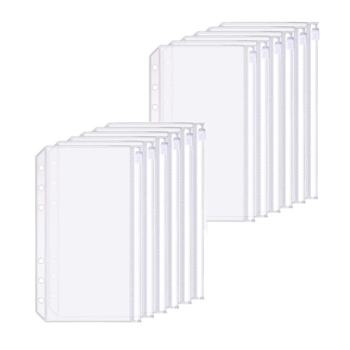 DFsucces バインダーポケット 6穴 システム手帳ポケット ルーズリーフ 書類ファイリングバッグ ファス..