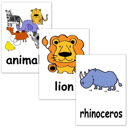 フラッシュカード ■A5 ラミネート加工■ 英語カード.com Flashcards, English word cards (Animals) ■A5 size, laminated■