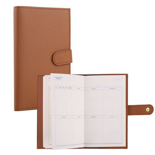 システム手帳 A6ライチ柄ノート 個人プラン メモ帳 金具スナップ付きビジネスオフィス用品 A6 時間管理..