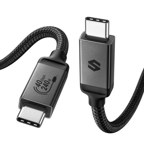 Silkland USB4 ケーブル 2M Thunderbolt 4 対応 Thunderbolt 3 とUSB-Cと下位互換 PD3.1 240W 48V/5A 急速充電 40Gbps 8K@60Hz HDR対応 サンダーボルト4 ケーブル MacBook iPad Pro iMac Dock SSD など対応