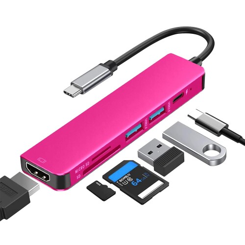 USB C nu USB nu USB EgX 6-in-1 }`|[g USB nu Type-C }[d 100W 4K HDMI Micro SD/SDJ[h[_[ USB-C usb hub A_v^MacBook Pro Air/iPad Pro/jeh[XCb`/Matebook/