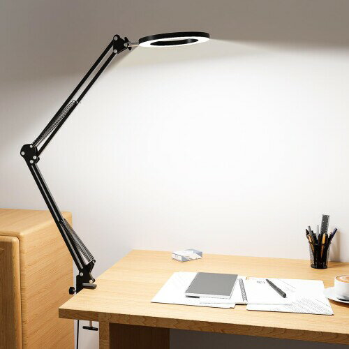 C-J-W ledデスクライト クリップ 照明 スタンド 電気スタンド 卓上 スタンドライト デスク クランプライト 3段階調色 10段階調光 アームライト 目に優しい 省エネ 机 ライト 折り畳み 360°自