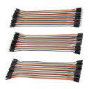 LKCCTK 120pcs 20cm ジャンパー線 多色デュポンワイヤー オス-オス、オス-メス、メス-メス ピッチ2.54mm ブレッドボードジャンパーワイヤ...