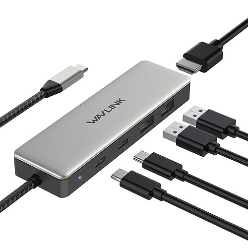 WAVLINK USB-C 10Gbps ~jhbLOXe[V5-In-1 Type C - 4K@60Hz HDMI }`|[g A_v^[A85W d͋A2 USB 3.1 |[gA1 USB A 2.0 |[g (MacBook Air/Pro Chromebook т̑ C ^Cv