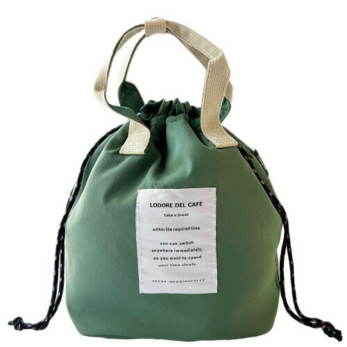 ノア ランチバッグ 保冷 保温 バッグ 軽量 巾着 (カーキ)