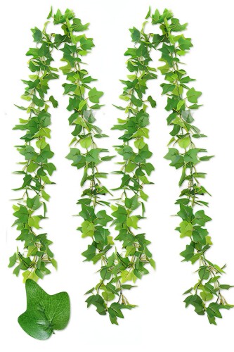 Tierneys フェイクグリーン ガーランド フェイクリーフ インテリア 人工観葉植物 壁掛け 吊り下げ 屋内 屋外 ベランダ ガーデニング (1, クリーパー, 2.4m 2本セット)