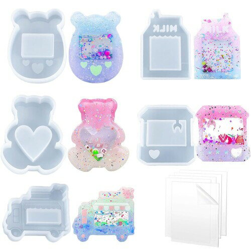 レジン シリコンモールド レジン 型 流砂型 シャカシャカカタログ樹脂型5個セットUFOキャッチャーキッ..