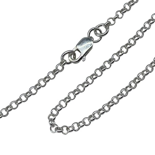 (ゴロクロ) 925シルバー製 ロールチェーン 45cm 銀 ペンダント メンズ カスタム パーツ アクセサリー 素材 シルバー チェーン/サイズ選択可