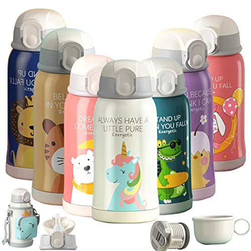 TSQIBU 水筒 真空断熱 魔法瓶 ケータイマグ 550ml 2WAY 保冷 保温 ストロー コップ付き 漏れません水筒..