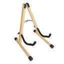 木製アコースティックギタースタンド 滑り止めゴムキャップ ポータブル折りたたみ木製ギタースタンド (ブナ材+金属+ゴム+スポンジ)