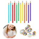 nalaina 鉛筆 HB 黒芯 小学生鉛筆 (12本セット) レインボーえんぴつ 虹鉛筆 Rainbow Pencils 削ると虹模様 ペーパーペンシル エン...