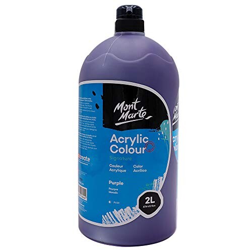 Mont Marte アクリル Purple 2リットル 2L ポンプ付き 速い乾燥 被覆力強い 学生や芸術家に向き Acryli..