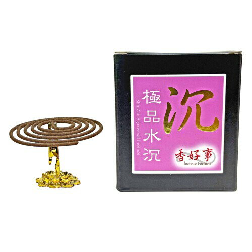 香好事 極品水沈 渦巻き線香 星洲沈香 3〜3.5時間 48巻入 東南アジア産沈香使用 - 1 パック