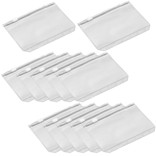 オーディオファン A7ミニバインダーポケット 6穴 ジッパー現金封筒 予算編成用 ルーズリーフバッグ プ..