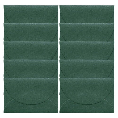 (ReROGUE) ミニ封筒 名刺5号 洋封筒 10枚セットx「ショップカードやQUOカード、メッセージカード入れなどに」 (グリーン)