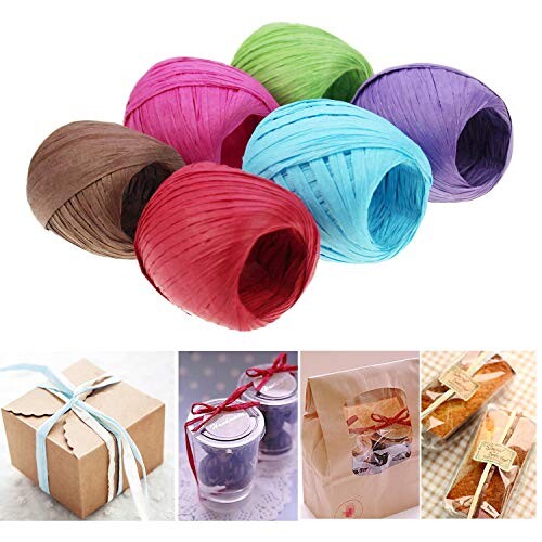ラフィアリボン 20メートル /ロール ペーパーラフィア リボン 猫ちぐら作り パッケージ ギフト 梱包用 ..