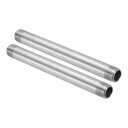 PATIKIL 304ステンレス鋼パイプ継手 G1/2" x G1/2" メススレッド 2個セット 8インチ/200mm 長さ ニップル鋳造パイプカップリング継手 直径21 mm