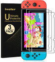 iVoler Switch 用 保護 ガラスフィルム スイッチ 強靭9H 3Dラウンドエッジ加工 撥水撥油 気泡防止 指紋防止 飛散防止 ピタ貼り 貼付道具付 ...