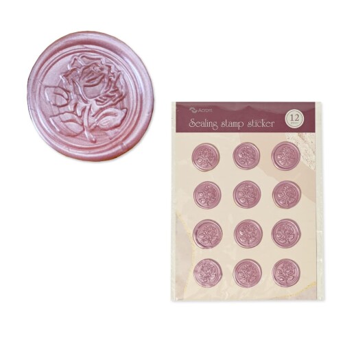 シーリングワックス シール スタンプ セット 手紙 封筒 招待状 封蝋 蝋燭 手作り (アッシュピンク, 12個)