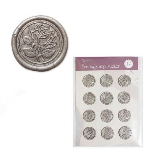 シーリングワックス シール スタンプ セット 手紙 封筒 招待状 封蝋 蝋燭 手作り (シルバーブロンズ, 1..